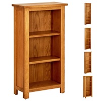 Solid Oak Wood Narrow Bookcase Shelf Stand Cabinet Display Multi Sizes vidaXL