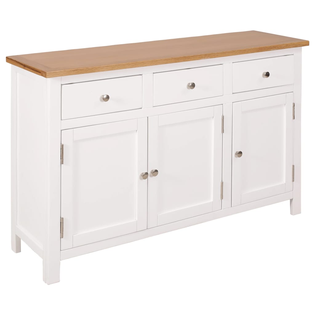 Solid Oak Wood Sideboard 110x33.5x70cm Highboard Cabinet Furniture