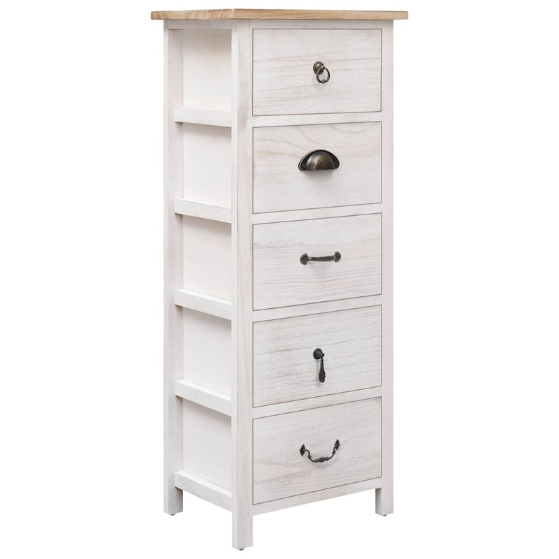 Side Cabinet 35x25x87 cm Paulownia Wood - MyDeal