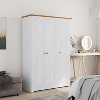 3-Door Wardrobe White 118x50x171.5 cm Pine Panama Range vidaXL