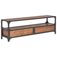 TV Cabinet with 2 Drawers 120x30x40 cm Solid Pine Wood vidaXL