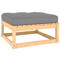 Garden Footstool with Cushion Solid Pinewood vidaXL