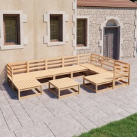 10 Piece Garden Lounge Set Solid Pinewood vidaXL