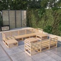 11 Piece Garden Lounge Set Solid Pinewood vidaXL