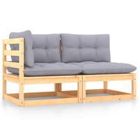 2 Piece Garden Lounge Set with Cushions Solid Pinewood vidaXL