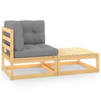 2 Piece Garden Lounge Set with Cushions Solid Pinewood vidaXL