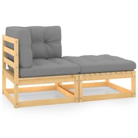 2 Piece Garden Lounge Set with Cushions Solid Pinewood vidaXL