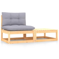 2 Piece Garden Lounge Set with Cushions Solid Pinewood vidaXL