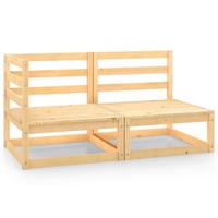2 Piece Garden Lounge Set Solid Pinewood vidaXL