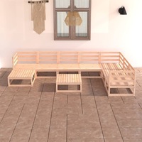 8 Piece Garden Lounge Set Solid Pinewood vidaXL