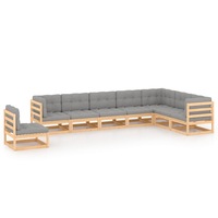 8 Piece Garden Lounge Set with Cushions Solid Pinewood vidaXL