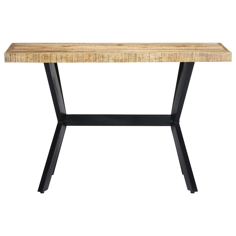 Dining Table 120x60x75 cm Solid Rough Mango Wood - MyDeal