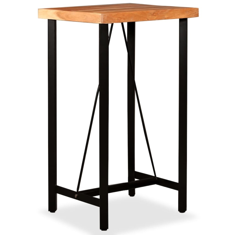 Solid Acacia Wood Bar Table 60x60x107cm Kitchen Dining Room High Desk ... High Dining Room Tables