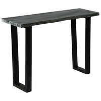 Console Table Solid Mindi Wood 110x35x75 cm Grey vidaXL