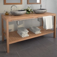 Bathroom Vanity Cabinet Solid Teak 132x45x75 cm vidaXL