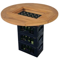 Beer Crate Tabletop Teak 70 cm vidaXL