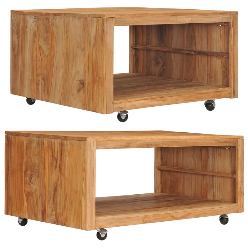 Buy vidaXL Solid Teak Wood Coffee Table Accent Side Table 80x80x40
