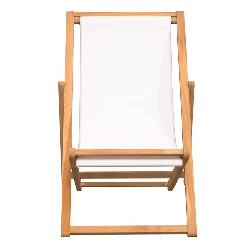 Buy Deck Chair Teak 56x105x96 cm Cream vidaXL MyDeal