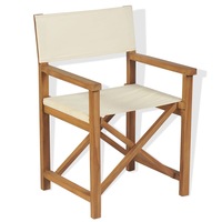 Folding Director's Chair Solid Teak Wood vidaXL