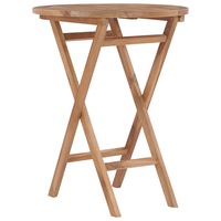 Folding Garden Table 60 cm Solid Teak Wood vidaXL