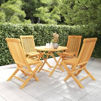 5 Piece Garden Dining Set Solid Teak Wood vidaXL