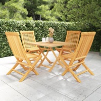 5 Piece Garden Dining Set Solid Teak Wood vidaXL