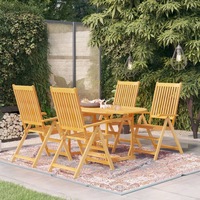 5 Piece Garden Dining Set Solid Teak Wood vidaXL