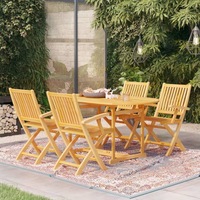 5 Piece Garden Dining Set Solid Teak Wood vidaXL