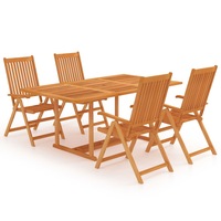 5 Piece Garden Dining Set Solid Teak Wood vidaXL