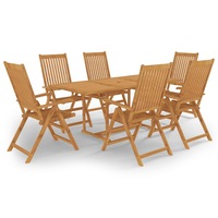 7 Piece Garden Dining Set Solid Teak Wood vidaXL