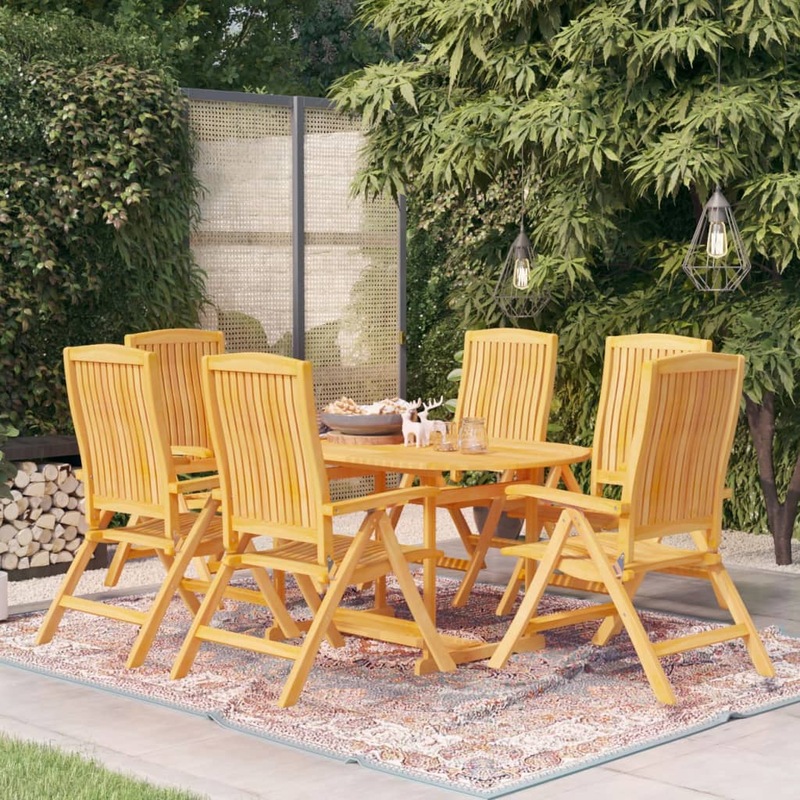 Buy 7 Piece Garden Dining Set Solid Teak Wood vidaXL MyDeal