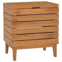 Laundry Basket 40x30x45 cm Solid Teak Wood vidaXL