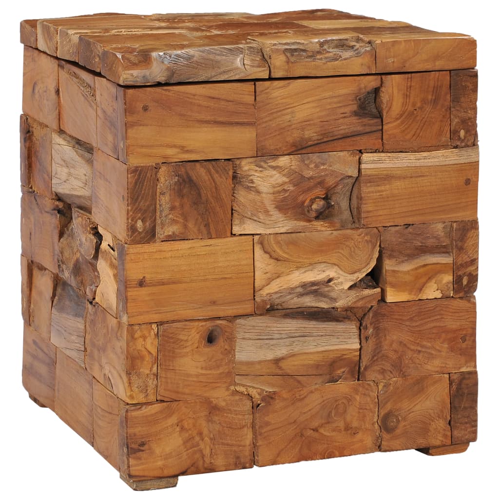 Storage Stool Solid Teak Wood vidaXL