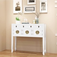 Sideboard Chinese Style Solid Wood White vidaXL