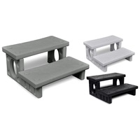 Spa Steps Non-skid Surface Swimming Pool Hot Tub Ladder White/Black vidaXL