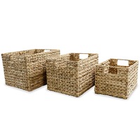 Storage Basket Set 3 Pieces Water Hyacinth vidaXL