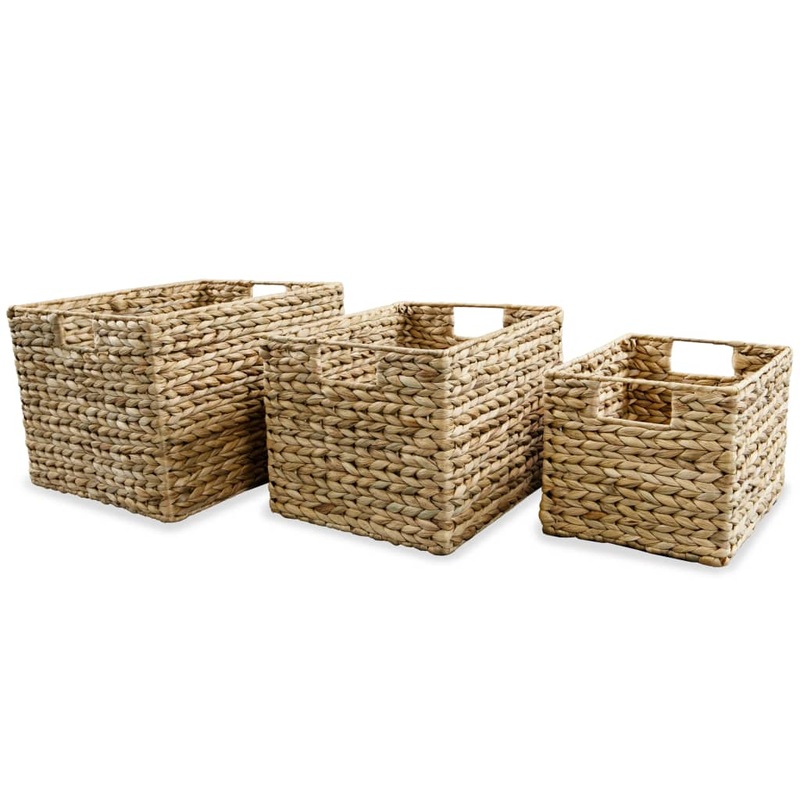 Buy Storage Basket Set 3 Pieces Water Hyacinth - MyDeal