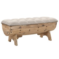 Storage Bench 103x51x44 cm Solid Wood and Fabric vidaXL