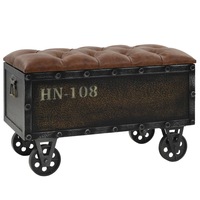 Storage Bench 80.5x41x50 cm Solid Wood and Artificial Leather vidaXL