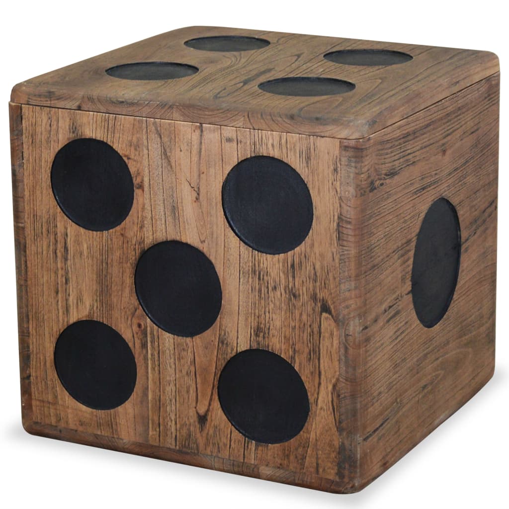 Storage Box Mindi Wood 40x40x40 cm Dice Design vidaXL