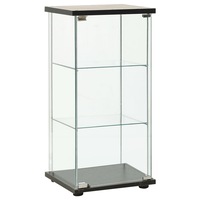 Storage Cabinet Tempered Glass Black vidaXL