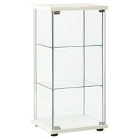 Storage Cabinet Tempered Glass White vidaXL
