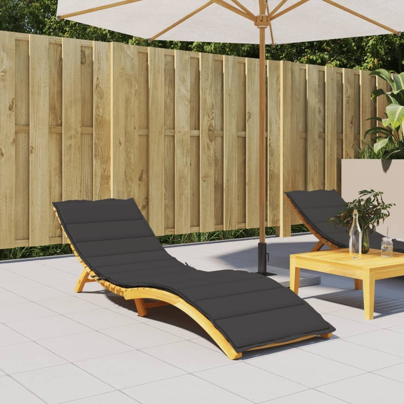 Buy Sun Lounger Cushion Black 200x70x3 cm Fabric MyDeal