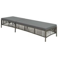 Sun Lounger with Cushion Poly Rattan Grey vidaXL