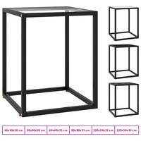 Coffee Table Black End Table with Tempered/Black Glass Multi Sizes vidaXL