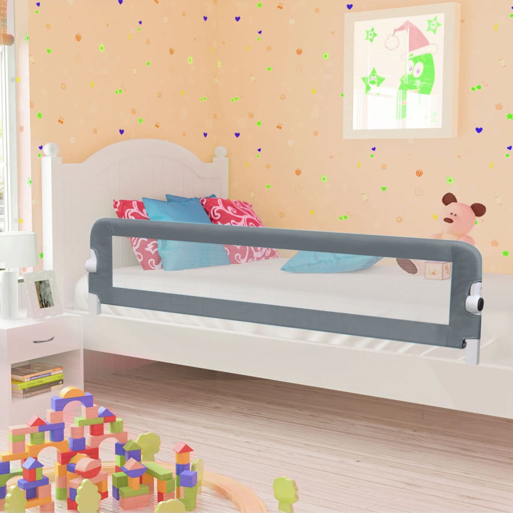 Toddler Safety Bed Rail Grey 180x42 cm Polyester vidaXL