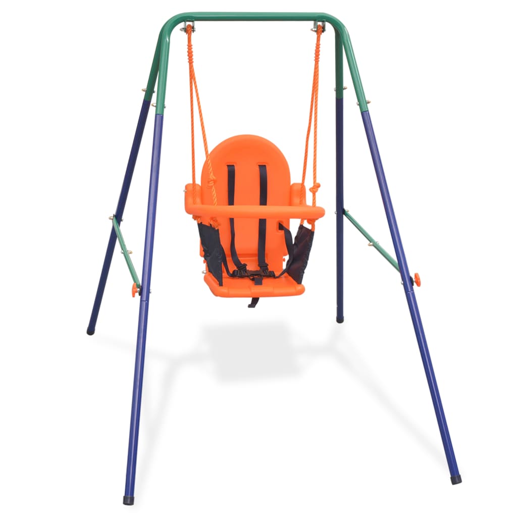 Toddler Swing Set with Safety Harness Orange vidaXL