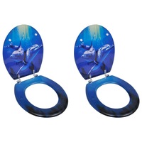 Toilet Seats with Lids 2 pcs MDF Dolphin vidaXL