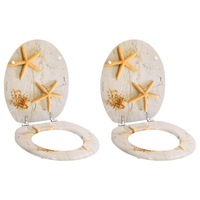 Toilet Seats with Lids 2 pcs MDF Sea Star vidaXL