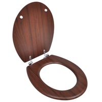 WC Toilet Seat MDF Lid Simple Design Brown vidaXL